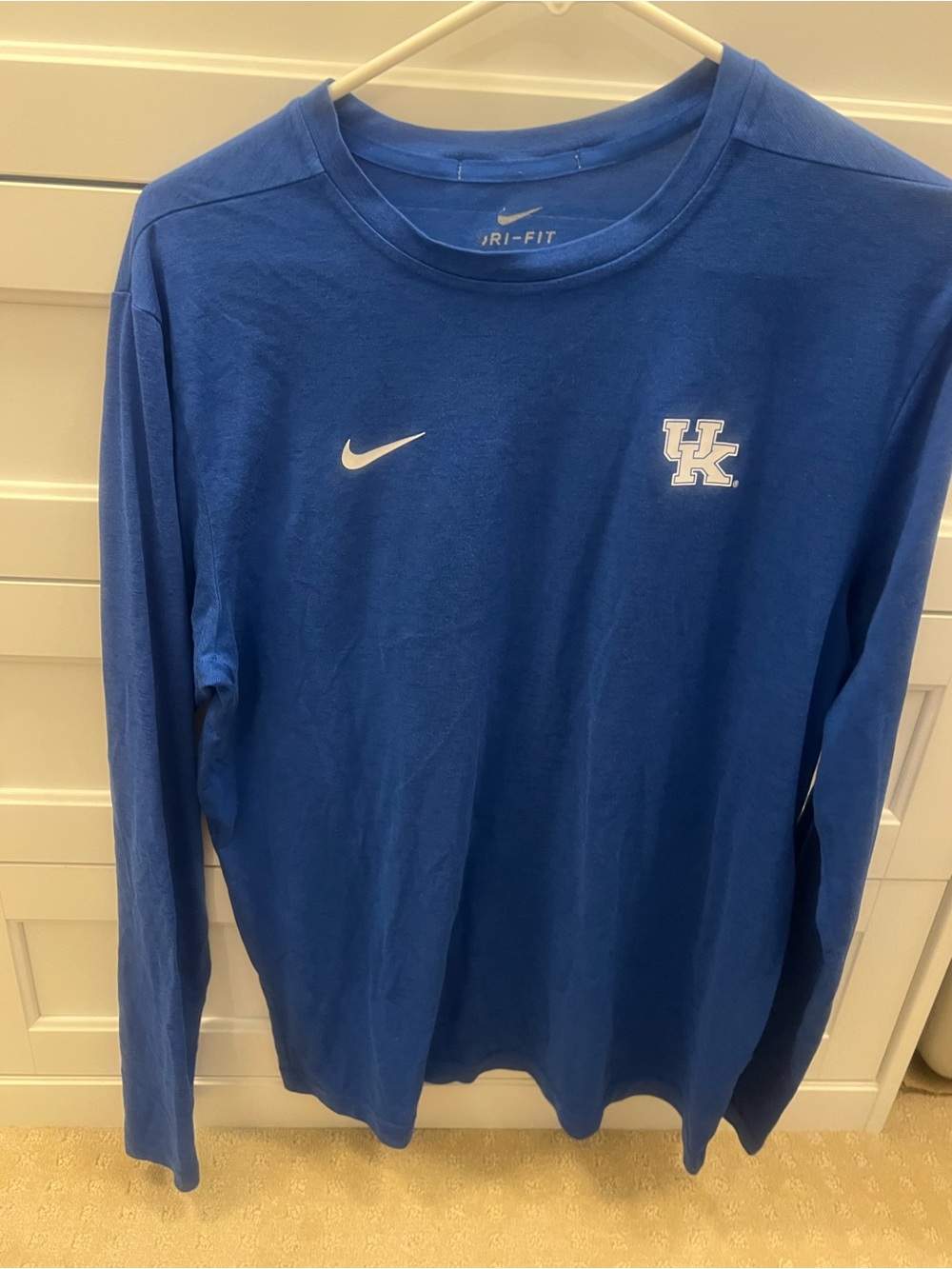 Men’s Nike Dri-FIT Kentucky Wildcats Long-Sleeve Shirt - Royal Blue-Size M